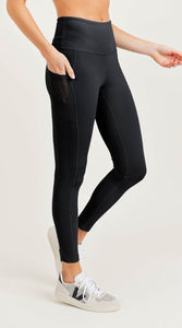 "Midnight" Premium Highwaist Essential Leggings with Mesh Pockets