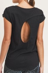 "NICOLE" Overlay Cut-Out Back Athleisure Top (ALSO AVAILABLE IN PLUS SIZES)