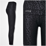 "Onyx" High Waisted Black Leopard Print Leggings