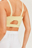 "LEMONADE" Textured Leopard Peekaboo Back Adjustable Sports Bra