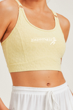 "LEMONADE" Textured Leopard Peekaboo Back Adjustable Sports Bra